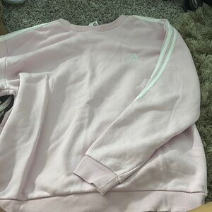 Adidas Light Pink Crewneck with White Accents